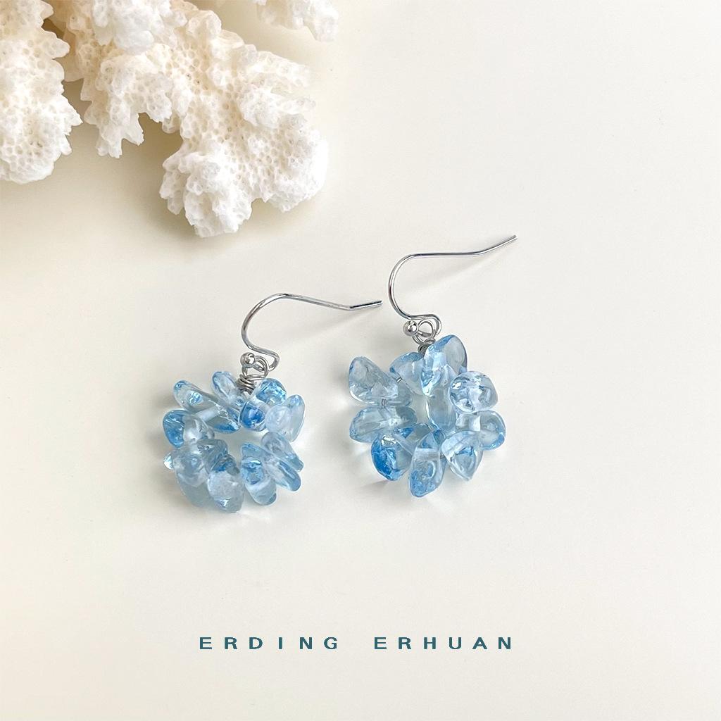 [Sea Blue Series] Summer New Original Design Handmade Fresh Holiday Blue Earrings Earrings