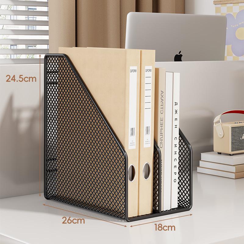 Metal Desktop File Organizer: Hanging Shelf & Storage Basket
