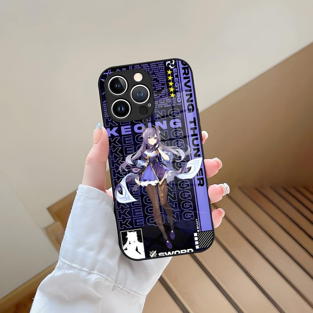 Game Genshin Impact Phone Case Tempered Glass For IPhone 13 17 15 16 14 12 11 Pro Max Plus Mini XR XS SE2020 Coque