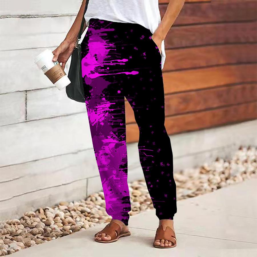 

Женские брюки на шнуровке с эластичной резинкой на талии, свободные брюки, повседневные длинные цветные брюки Mercury, брюки с карманами 8XL фиолетовый