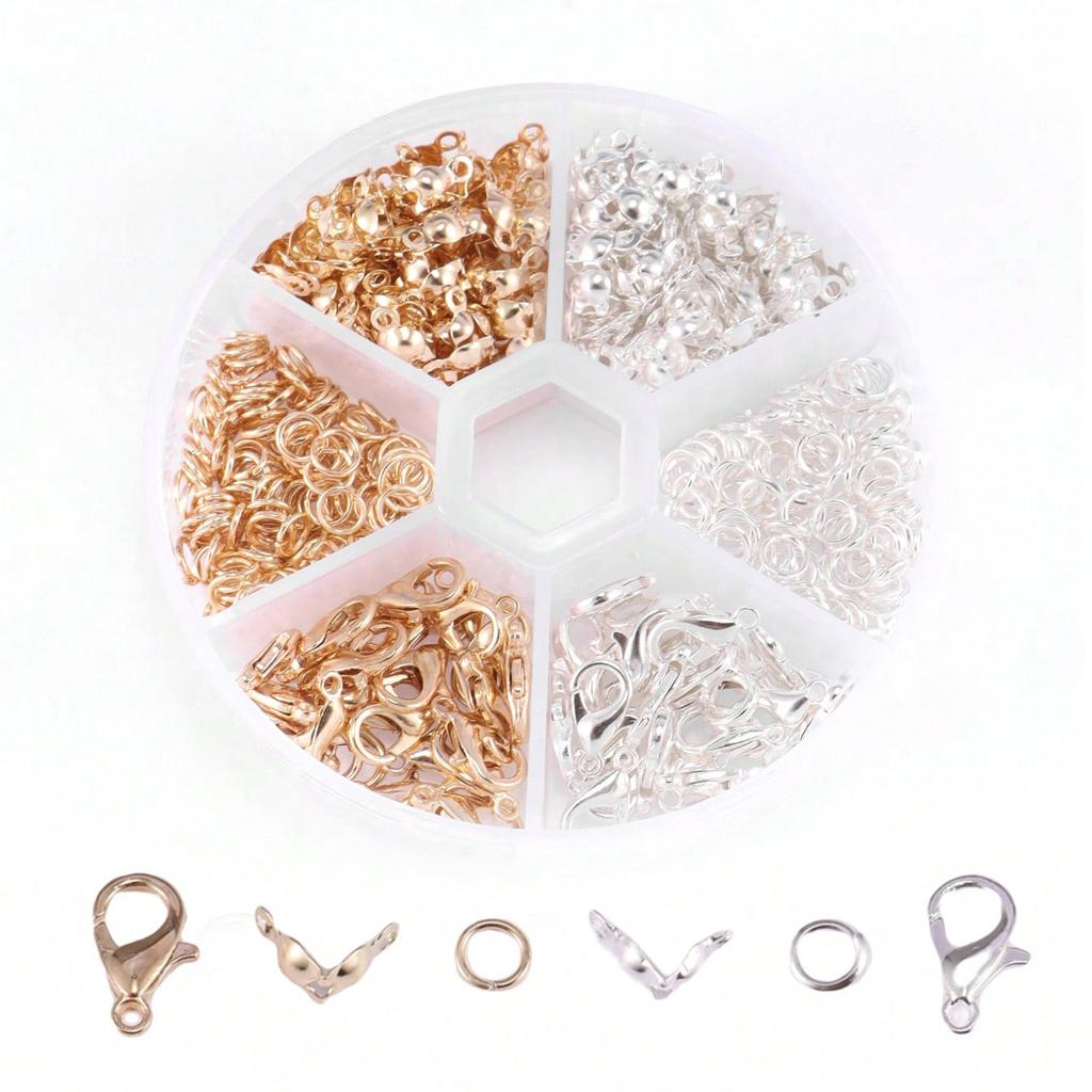 1Box Jewelry Making Kit Lobster Clasp Open Jump Rings End Crimps Beads Box Sets Handmade DIY Bracelet Necklace Findings Supplies