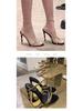 RC Rhinestone Snake Wrap Around Stiletto Heels - Sexy Open Toe Ankle Strap Sandals for Women in European & American Style