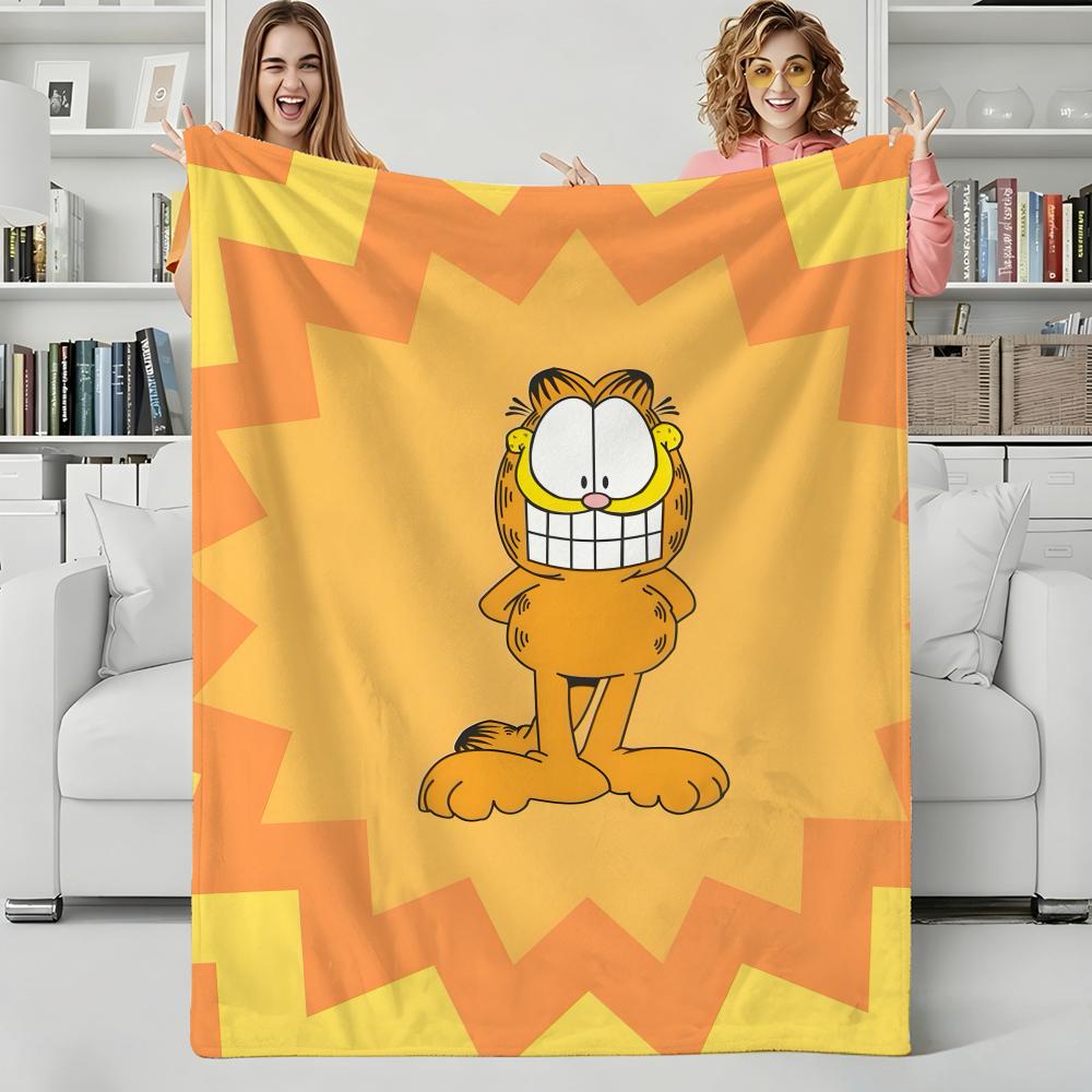 Cartoon Chubby Cute Cat Throw Flannel Blanket Perfect for Sofa Office Bed Travel Sleep Read Relax Camping Four Season Use