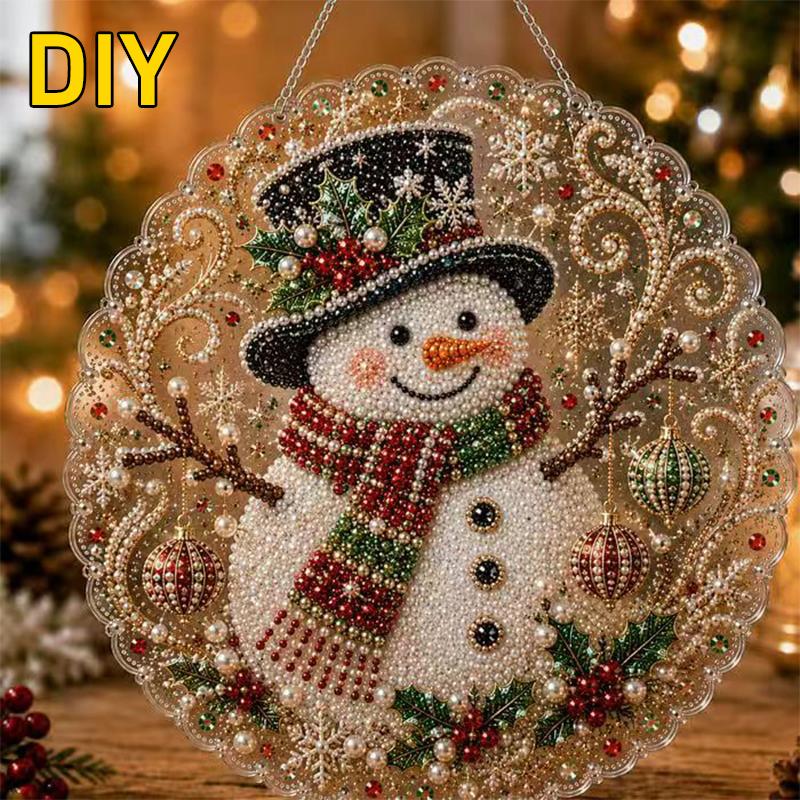 Perlen Diamantmalerei Sonnenfänger Set Bastelset Acryl Runde Platte mit Spitzenrand Perlen Basteln Weihnachten Diamantmalerei