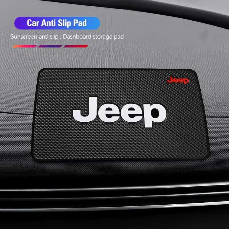 Car Non-slip PVC Mat Dashboard Storage Mobile Phone Key Pads For Jeep Cherokee Wrangler JK Gladiator Compass Renegade Patriot