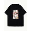Oversized T Shirt Dress Black Hello Kitty Print Casual Streetwear Fashion For Women