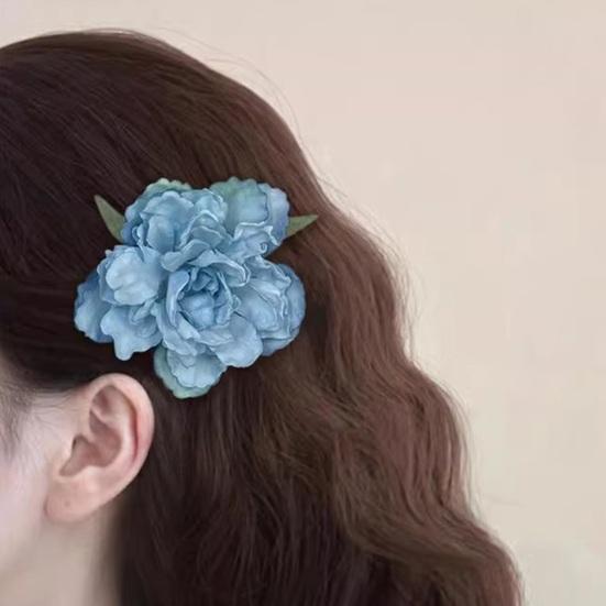 Hairpin Realistic Flowers Decor Secure Grip Lightweight Hair Clip Side Bang Hair Pin