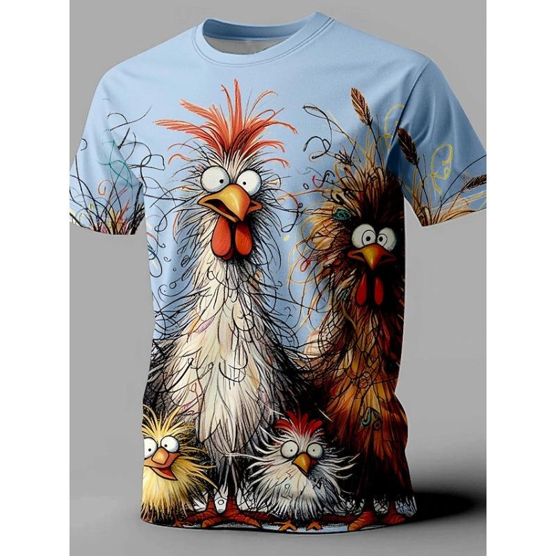 Retro Fashion Latest Men's T-shirt Casual Personality Cool 3D Print T-shirt Summer Outdoor Sports Short Sleeve Large Top Men's