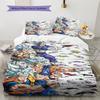 Lenjerie de pat cu model DRAGON BALL, Set cu cuvertură, Husă cuvertură, Față de pernă, Cadou de casă, Cadou de ziua de naștere (1 * husă de pilotă + 2 * fețe de pernă, fără miez)