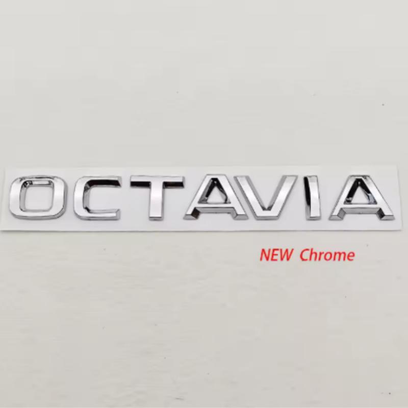 3D ABS Chrome Black Logo Octavia Emblem Letters Car Rear Trunk Badge For Skoda OCTAVIA 1 2 3 4 A5 A7 MK3 Sticker Accessories