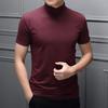 Pánské letní top s polovičním vysokým límcem, jednobarevný, měkký svetr, prodyšný, udržuje chlad, ležérní, krátký rukáv, pánské letní tričko, pánské oblečení