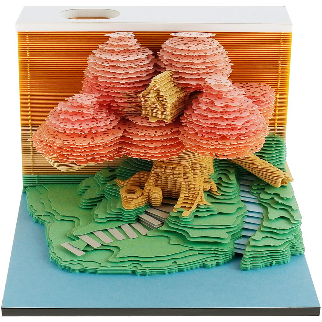 3D Notizblock Papiergravur Notizen 2025 Kalender Notizblock mit LED-Licht Abreißbare Papier-Notizblöcke Notizkarten Geburtstagsgeschenk Kinder