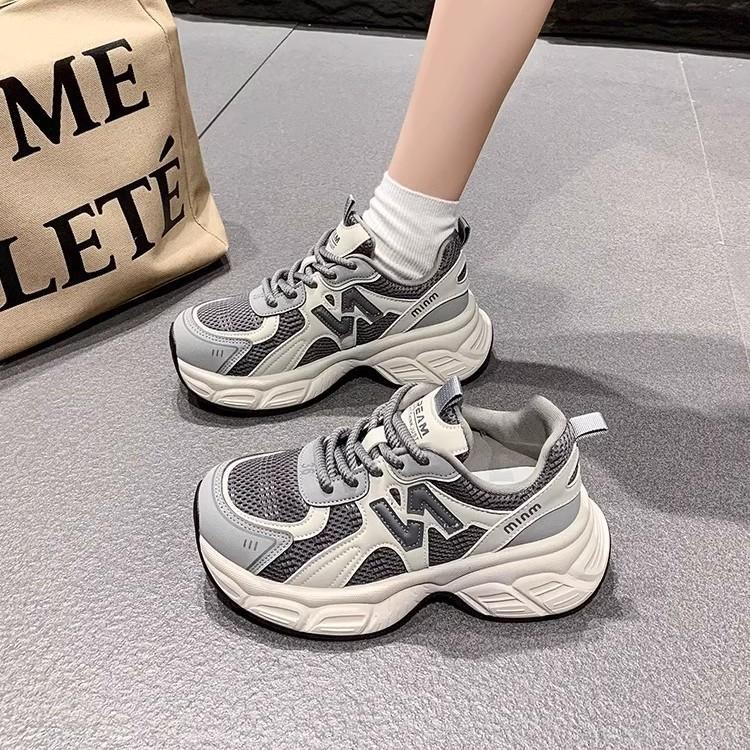 Popular women's shoes platform dad shoes women's height increase 2025 new versatile casual and thin soft-soled breathable sports shoes