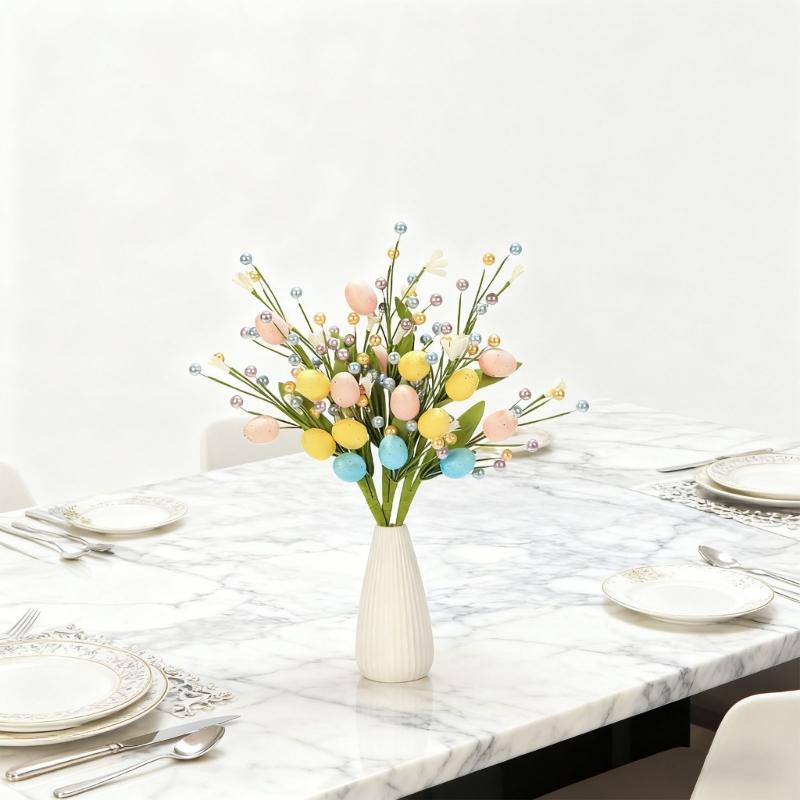 Simulated Foam Berries Easter Eggs Artificial Berries Fruit Branch for Holiday Party Decoration Vase Flower Arrangements