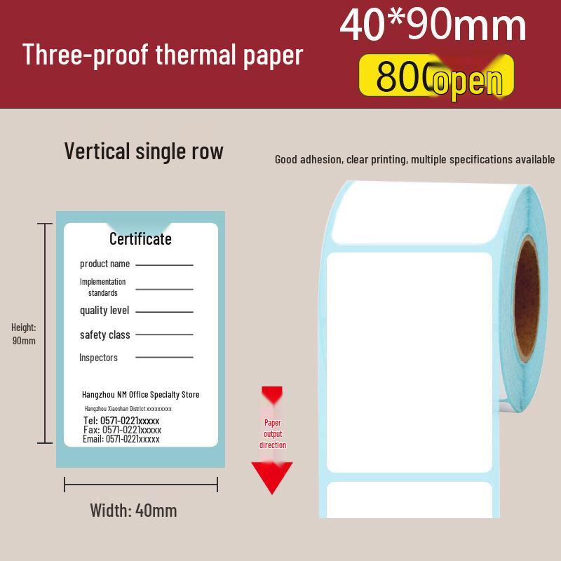 Waterproof Self-Adhesive Thermal Label Paper for ePacket Waybills, 100x150 Mm