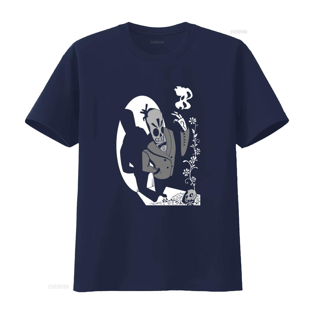 Grim Fandango Gaming Manuel Calavera Retro T Shirt Unique Skull Design Perfect for Gamers and Lovers vintage Washed Casual Soft