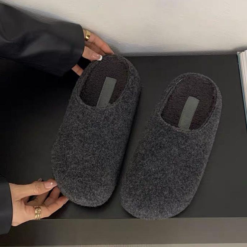 Platform Women's Cotton Slippers Flats Fashion Mules Shoes Winter Suede Snow Boots Brand Flip Flops Cozy Mujer De Botas