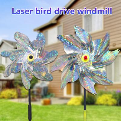 10 Stück Garten-Windrad-Vogelabwehr, 52,1 cm hoch, reflektierendes Windrad für den Außenbereich, Hofdekor, Windrad-Vogelabwehrgerät für Terrasse, Bauernhof, Obstgarten