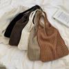 Wollstrick Schulter-Einkaufstasche für Damen Vintage Baumwollstoff Mädchen Tragetasche Shopper Tasche Große Damen Handtasche Häkeltasche