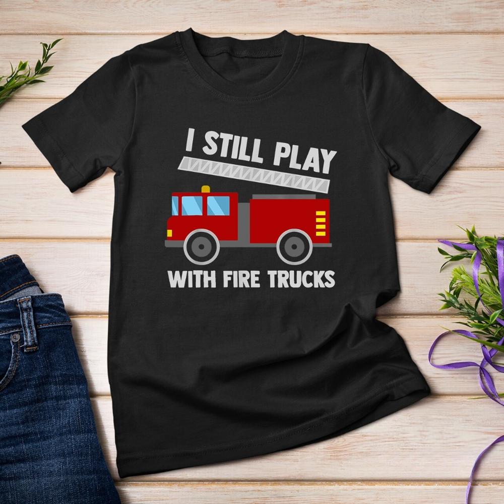 Funny Fire Truck Toy Boys Firefighter Tools Fireman Costume Unisex Tshirt Man Fashion Casual Cotton Graphic T Shirts Streetwear