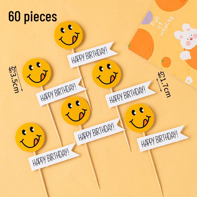 Colorful Macaron Cartoon Birthday Candle Decorations