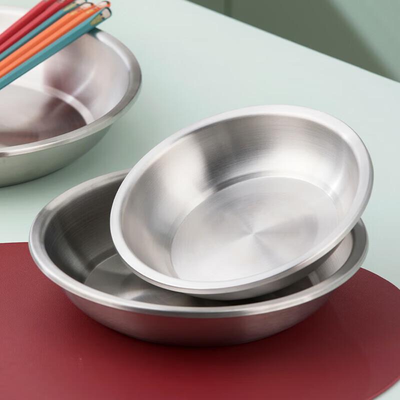 Tiefer runder Teller aus Edelstahl 304