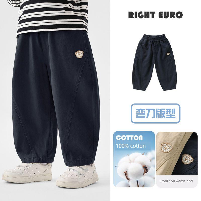 Right European Style Boys' Pure Cotton Casual Simple Pants 2026 New Spring and Autumn Children's Clothing Baby Boys' Pants