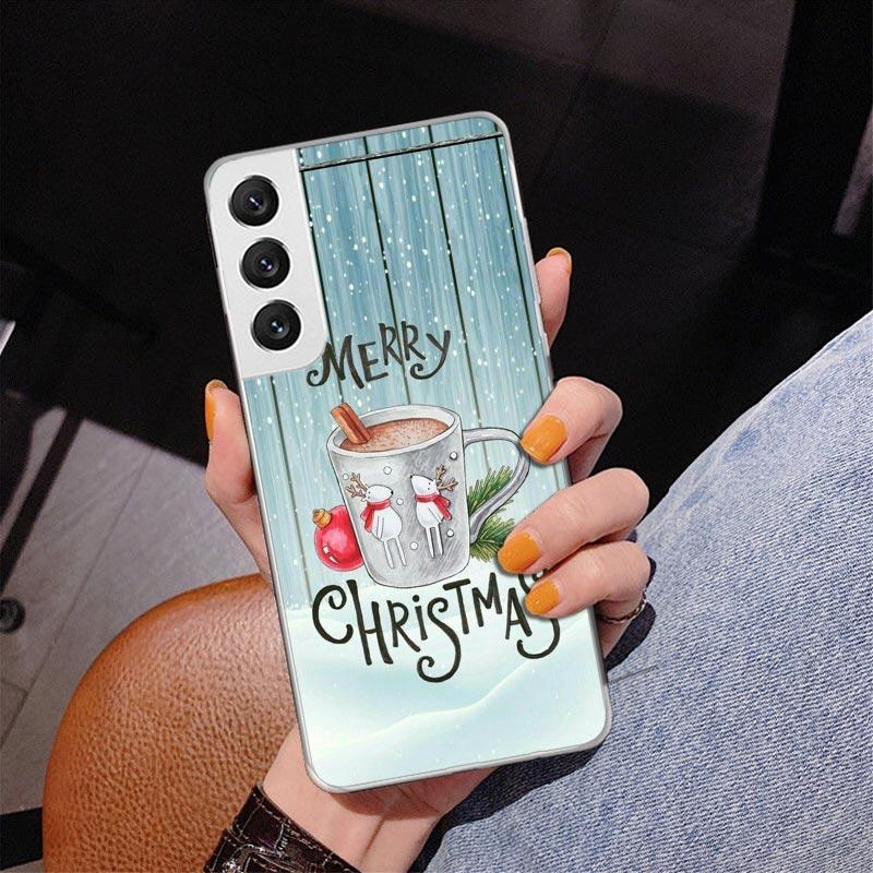 Winter Coffee Christmas Phone Case For Samsung Galaxy S24 S25 Edge S26 Ultra S23 S22 S21 Plus S20 FE + Personalized Print Cover