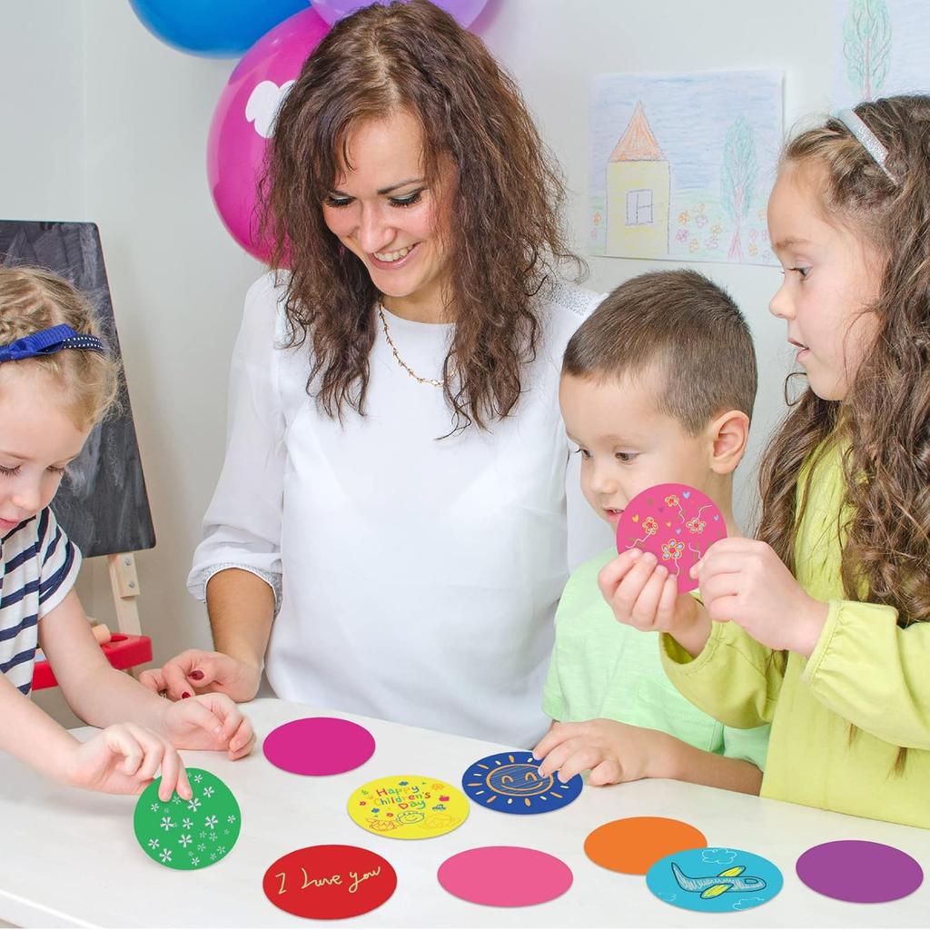Geyee 108 Pcs Circle Cutouts Paper Bulletin Board Decorations Assorted Color Round Die Cut for Classroom Decor Teachers DIY Craft Office School