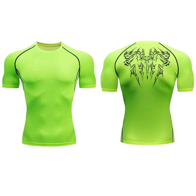 Heren Compressie T-shirt Sportschool Hardlopen Sneldrogend Nauwsluitend Sportkleding Fitness Ademend Casual Trainingsshirt Korte Mouw