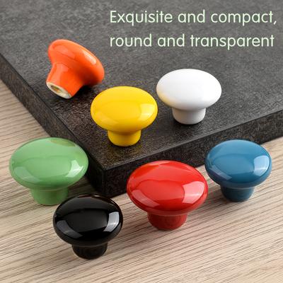 Ceramic Round Handles Single Hole Colourful Kids Drawer Knobs And Pulls Children's Cabinet Knobs Yellow Blue Red Green Orange