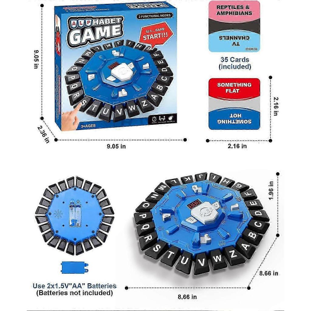 Word Game Family Board Games with Display Timer and 2 Modes, The Fast-Paced 24 Letters Pressing Games, Learning Word Game for Kids & Adults, 2-8 Playe
