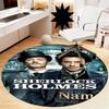 Custom Name Sherlock Holmes Printed Round Rug Carpet Chair Rug Area Rug Entryway Doormats,for Office Chair Living Room Bedroom Kitchen Room.