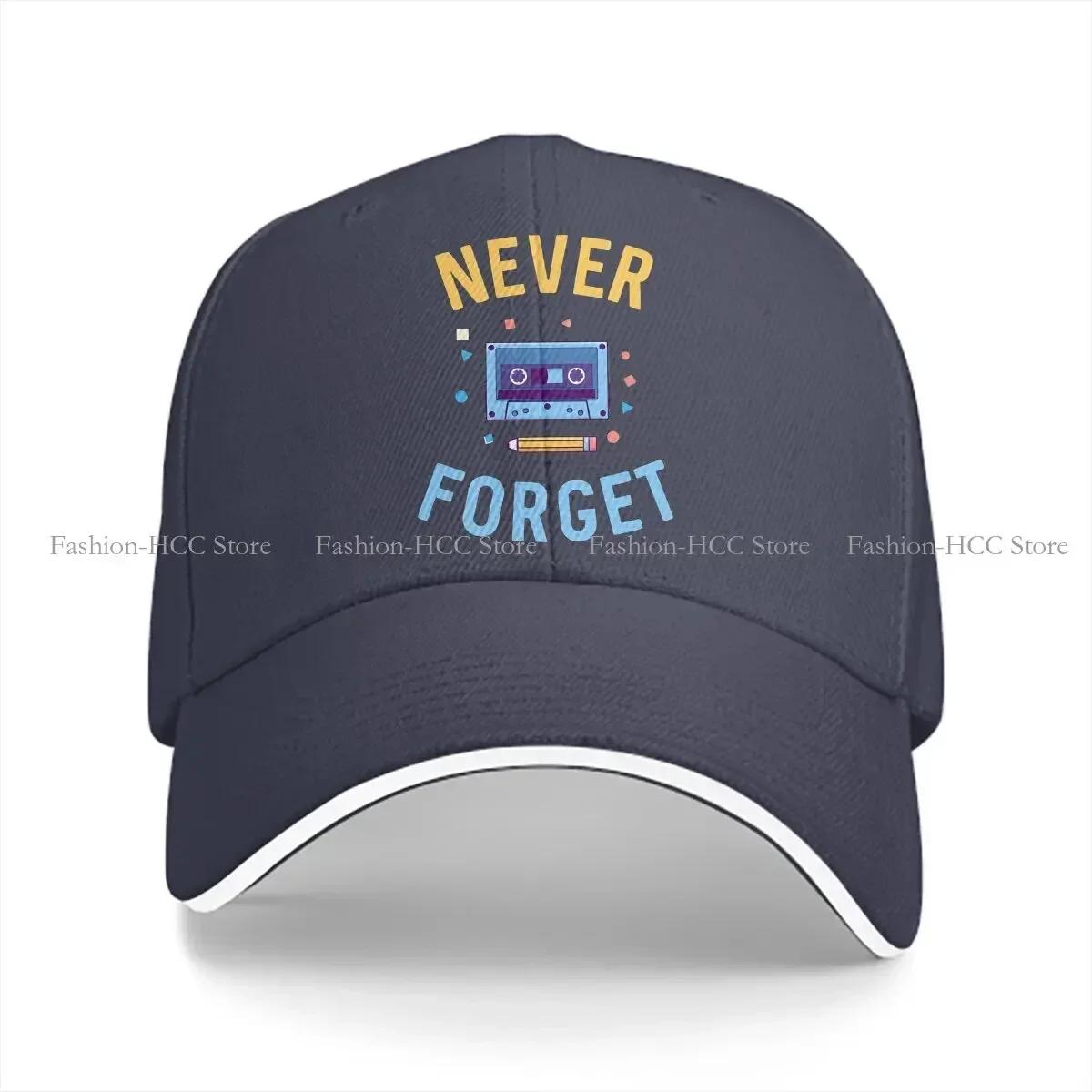 

Cassette Solid Color Baseball Caps Peaked Cap Tape Never Forget Sun Shade Hats Unisex Women One Size