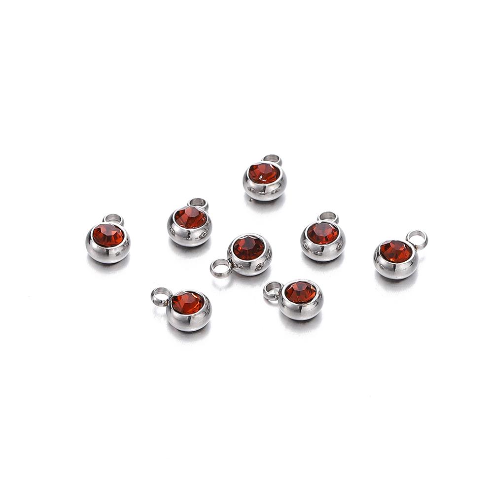 20 Stück 6mm Edelstahl Strassperlen Goldfarbe Kristall Anhänger für DIY Halskette Armband Charm Schmuckherstellung