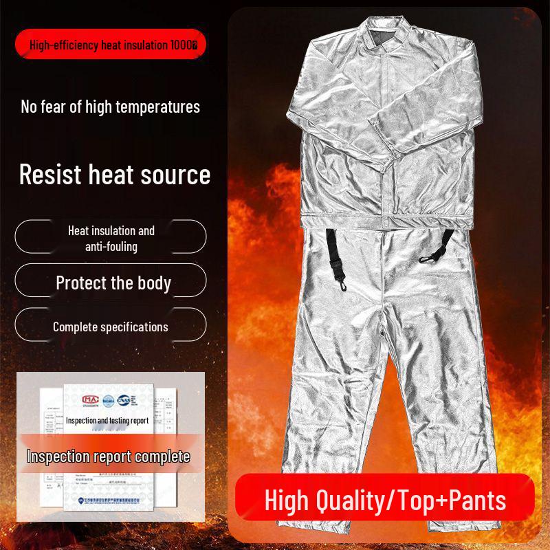 High-Temperature Aluminum Foil Heat-Resistant Suit 500-1000°C - Thickened, Split, Full-Body Protective Gear for Men and Women
