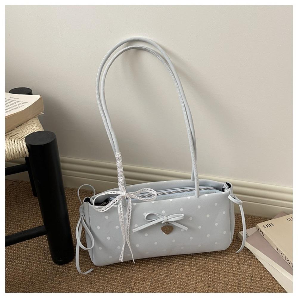 Casual Y2k Pillow Bag Polka Dot With Charm Shoulder Bag Large Capacity Long Shoulder Strap Underarm Bag Women