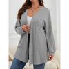 Women S Long Sleeve Solid Color Loose Knit Cardigan Coat