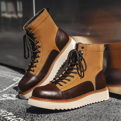 Marke Herren Echtleder Stiefeletten Outdoor Dicke Sohle Rutschfest Freizeit Schuhe Designer Arbeit Klassische Handgefertigte Stiefel