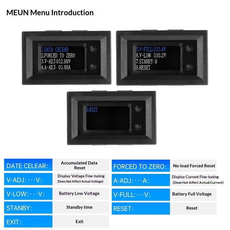9 In 1 Digital Voltmeter Ammeter 10A/50A/100A Available Accurate Volt Current Power Meter for Auto Repair Electrical Projects