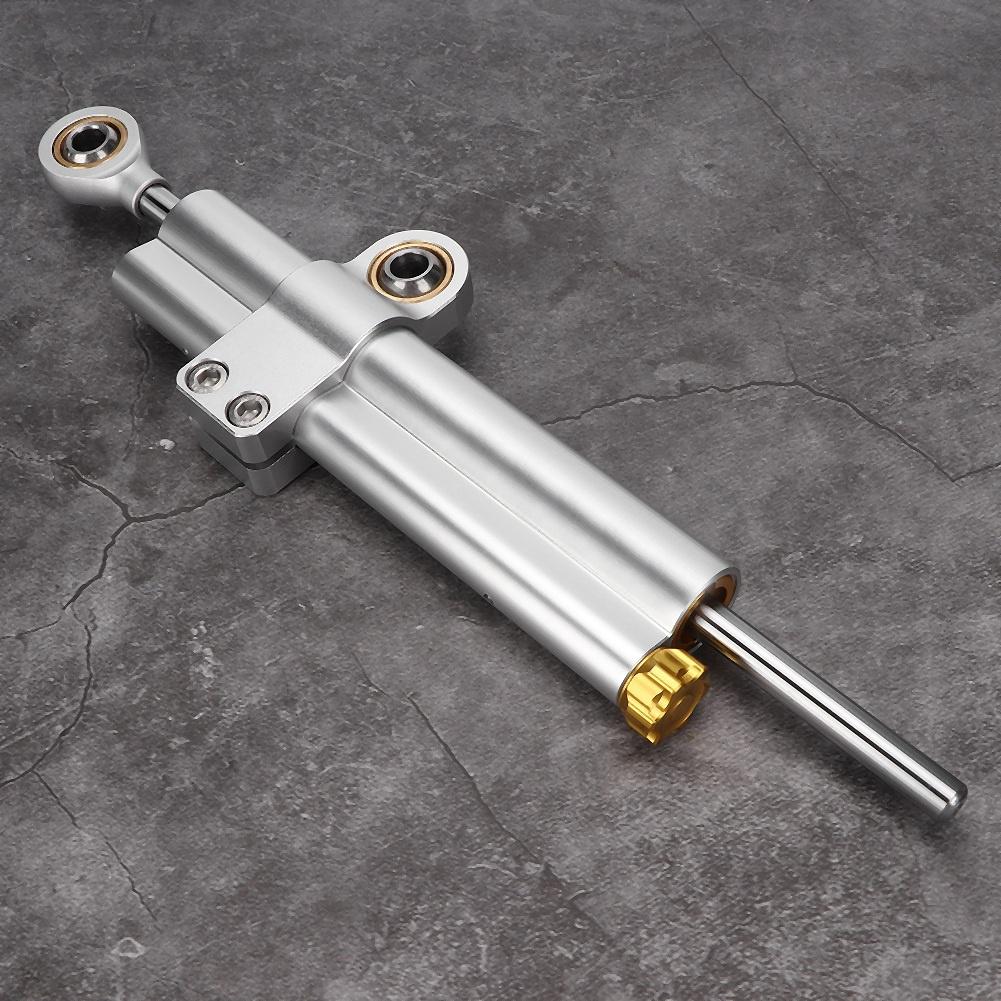 Universal Motorcycle CNC Aluminum Alloy Steering Damper Stabilizer Accessory (Sliver)