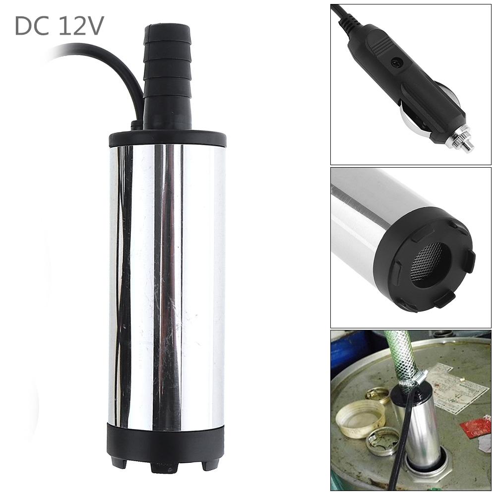 DC 12V 24V 38MM Portable Mini Car Electric Submersible Pump fit for Diesel Fuel Pump Water Oil Barrel Pumps with 2Alligator Clip