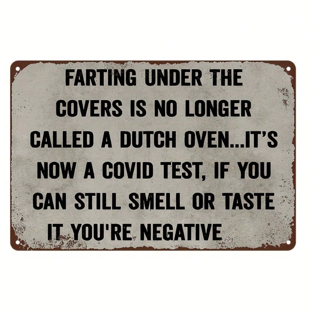 1pc Vintage Farting Under the Cover Metal Sign 787x1181 Inch Rustic Iron Wall Art Plaque with Distressed Finish 20x30cm