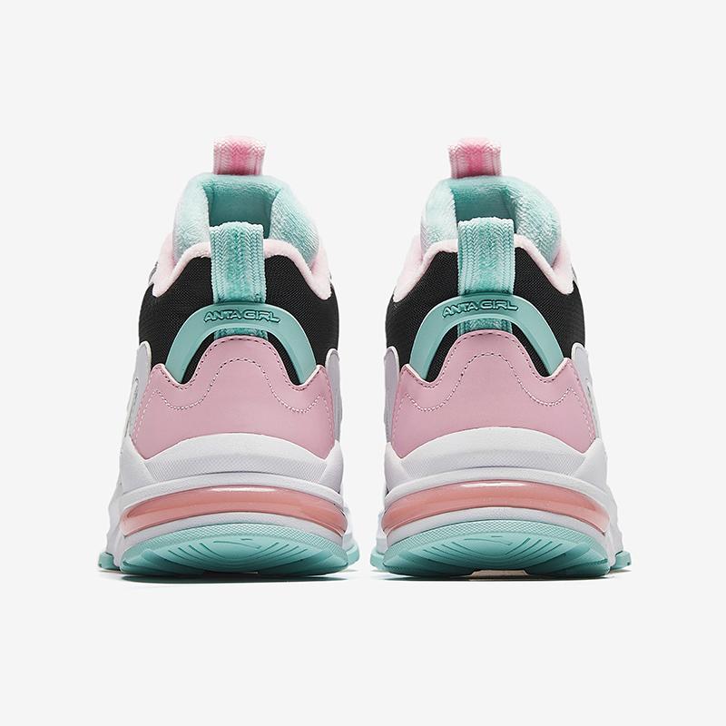 Anta Kids Fabric Versatile Non-Slip Wear-Resistant Cotton Shoes Kids Shoes Black White Pink 322446919-1