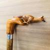 Wooden fox Head Walking stick Stylish and Durable Wooden Cane