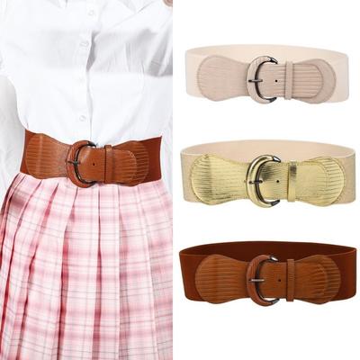 Cloth Stretchy Cummerbunds PU Wide Waist Belt Simple Female Waistband  Women