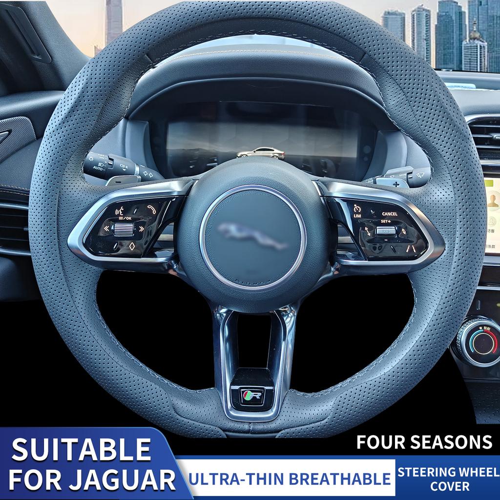 New Suitable For Jaguar XF F-PACE XE XF XJ XE Nappa Sport Fit 38cm Breathable Ultra-Thin Luxury Car Steering Wheel Cover PP21