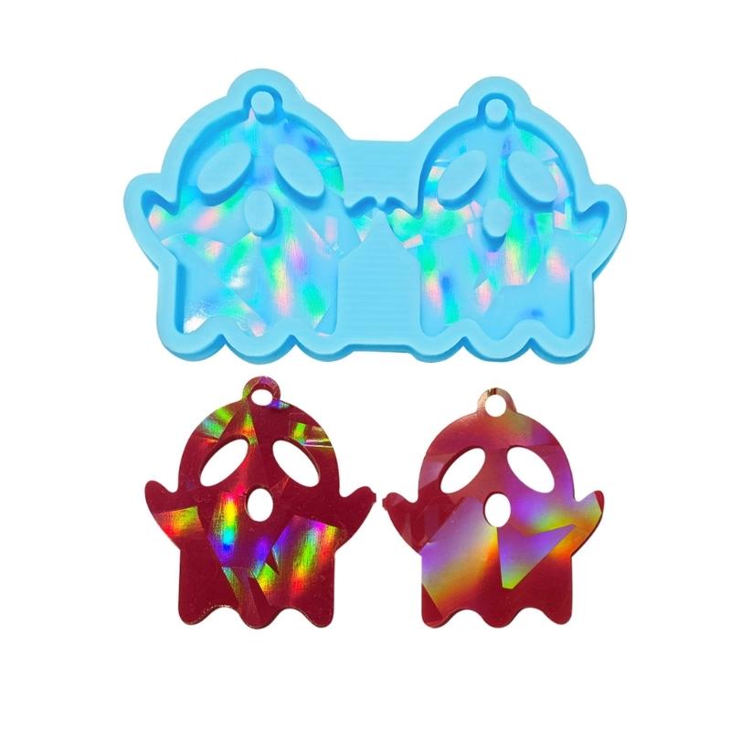 Silicone Cute Specter Holographic Molds Light Shadow Earrings Pendant Mold DIY Ornaments Jewelry Epoxy Crafting Mold