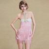 2026 European and American summer new women's clothing contrasting color design sense fashionable sleeveless fringed short dress