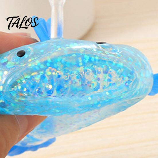Lantern Fish Stress Ball Sugar Clear Glitter Sea Squeeze Fidget Toy Healing Sensory Soft Stretch Anxiety Relief Hand Relaxation Tool Bling